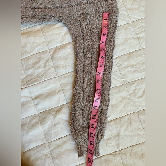 Altar'd State Taupe Lightweight Cable Knit Slouchy Sweater Fishermancore - Small - Picture 4 of 8